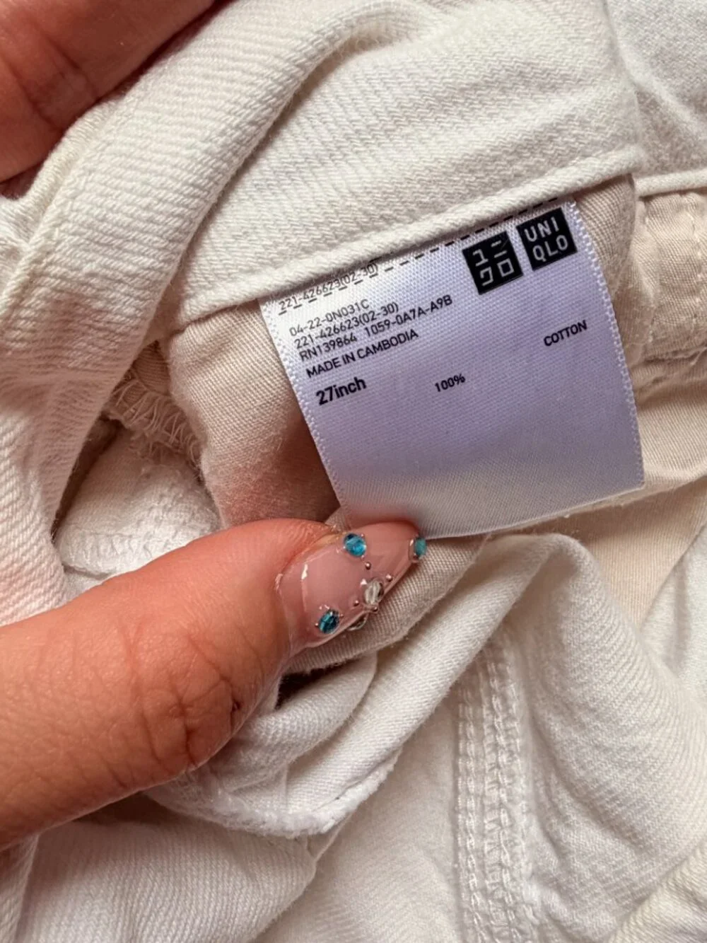 Uniqlo High Waisted White Denim Shorts